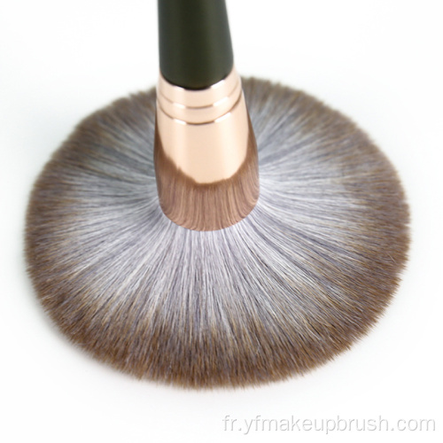 Brosse de maquillage à cheveux synthétiques synthétiques professionnels verts